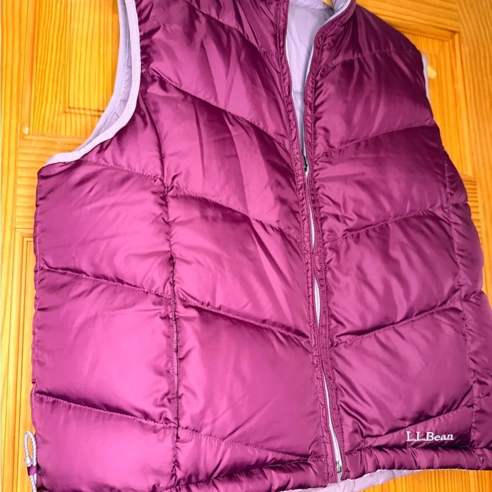 L.L.Bean Women’s Plum Puffer Vest Insulated Outdoor Zip Up - Picture 3 of 5